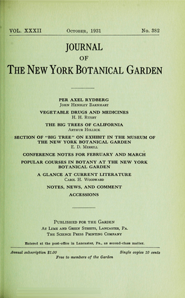 Journal the New York Botanical Garden