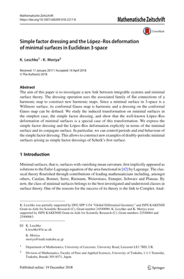 Simple Factor Dressing and the López–Ros Deformation of Minimal Surfaces in Euclidean 3-Space