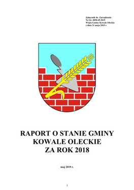 Raport O Stanie Gminy Kowale Oleckie Za Rok 2018