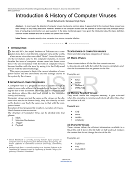 Introduction & History of Computer Viruses