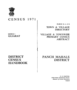 District Census Handbook, Panch Mahals, Part X-A & B, Series-5