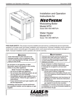 Installation and Operation Instructions Document 1252B