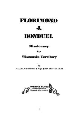Front Matter (Florimond J. Bonduel, Missionary to Wisconsin Territory)