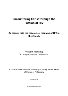 Encountering Christ Through the Passion of HIV