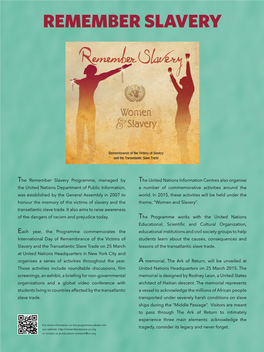 The Remember Slavery Programme, Managed by the United Nations