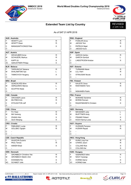 Extended Team List by Country REVISED 21 APR 14:56