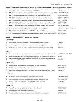 DPQL Questions January 4 2012