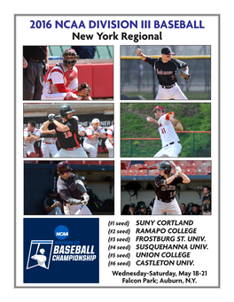 2016 NCAA DIVISION III BASEBALL New York Regional