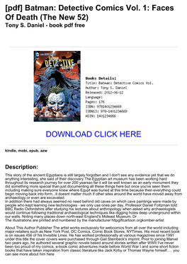 [Pdf] Batman: Detective Comics Vol. 1: Faces of Death (The New 52) Tony S