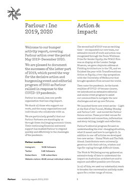 Inc 2019, 2020 Action & Impact