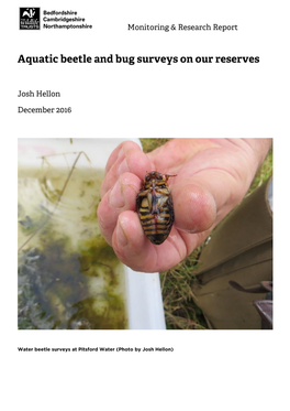 Water Beetle Surveys at Pitsford Water (Photo by Josh Hellon)