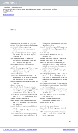 Opera in the Age of Rousseau Music, Confrontation, Realism David Charlton Index More Information