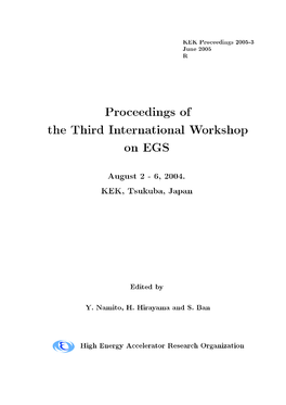 Proceedings of the Third International Workshop on EGS� KEK