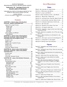 Publication 30. Geological Series 25. INLAND LAKES of MICHIGAN