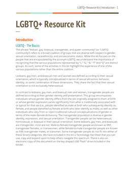 LGBTQ+ Resource Kit | Introduction - 1
