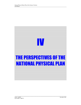 Chapter IV the Perspectives of the National Physical Master Plan