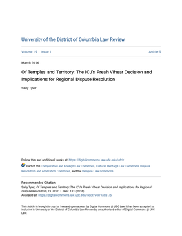 The ICJ's Preah Vihear Decision and Implications for Regional Dispute Resolution