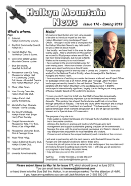 Halkyn Mountain News – Issue 176 Spring 2019