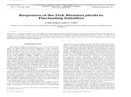 Responses of the Fish Blennius Pholis to Fluctuating Salinities