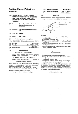 United States Patent (19) 11 Patent Number: 4,559,332 Grob Et Al