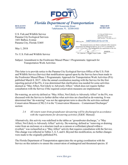 Florida Department of Transportation RICK SCOTT 605 Suwannee Street MIKE DEW GOVERNOR Tallahassee, FL 32399-0450 SECRETARY