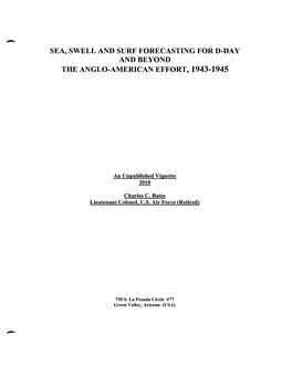 Sea, Swell and Surf Forecasting for D-Day and Beyond. the Anglo