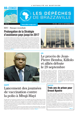 Pierre Bemba, Killolo Et Alliés Débute Le 29 Septembre Lancement Des