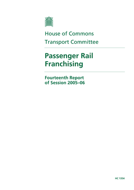 Passenger Rail Franchising