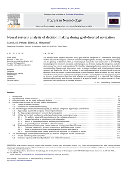 Neural Systems Analysis of Decision Making During Goal-Directed Navigation