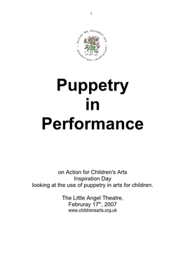 Puppetry in Performance Inspiration