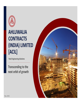 Ahluwalia Contracts (India) Limited [Acil]