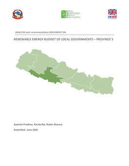 Renewable Energy Budget of Local Governments – Province 5