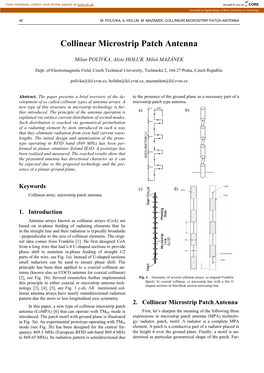 Collinear Microstrip Patch Antenna