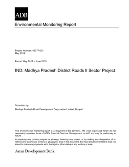 49377-001: Madhya Pradesh District Roads II Sector Project