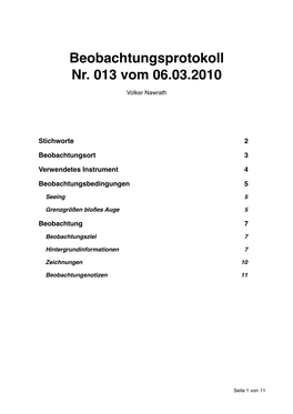 Beobachtungsprotokoll 013 2010.03.06