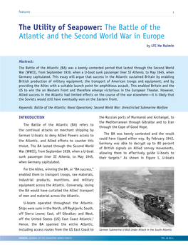 The Battle of the Atlantic and the Second World War in Europe