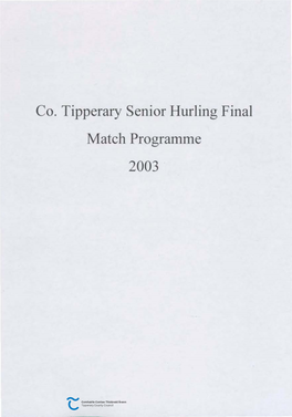 Co. Tipperary Senior Hurling Final Match Programme 2003