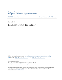 Leatherby Library Toy Catalog