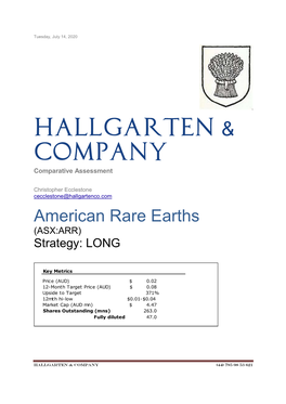 American Rare Earths (ASX:ARR) Strategy: LONG