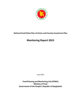 Monitoring Report 2015 National Food Policy Plan of Action and Country