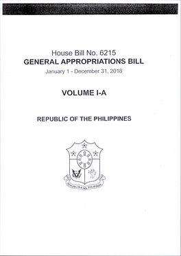 House Bill No. 6215 GENERAL APPROPRIATIONS BILL January 1 - December 31,2018