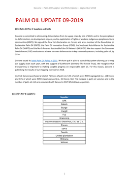 Palm Oil Update 09-2019