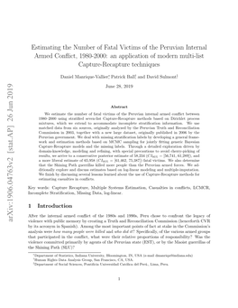 Estimating the Number of Fatal Victims of the Peruvian Internal Armed Conﬂict, 1980-2000: an Application of Modern Multi-List Capture-Recapture Techniques