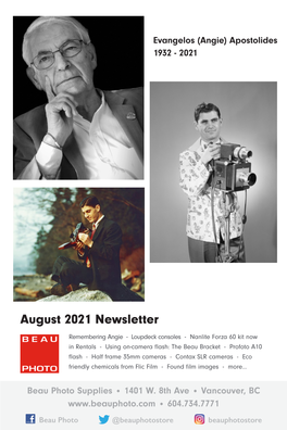 August 2021 Newsletter