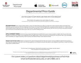 Departmental Price Guide