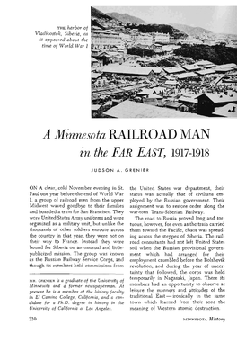 A Minnesota Railroad Man in the Far East, 1917-1918