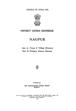 District Census Handbook, Nagpur, Part a & B