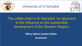 Coffee Chain in El Salvador: an Approach to the Influence on the Sustainable Development of the Western Region