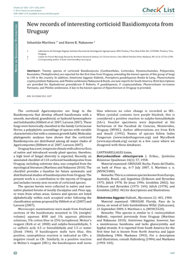 New Records of Interesting Corcicioid Basidiomycota from Uraguay