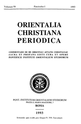 Orientalia Christiana Periodica